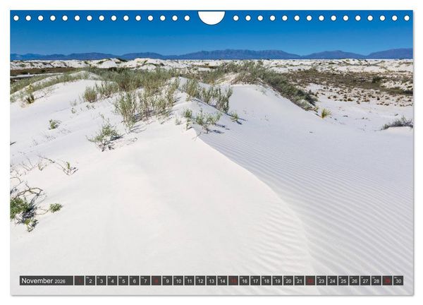 Produktbild: WHITE SANDS Die wei&szlig;e W&uuml;ste in New Mexico (Wandkalender 2026 DIN A4 quer), CALVENDO Monatskalender