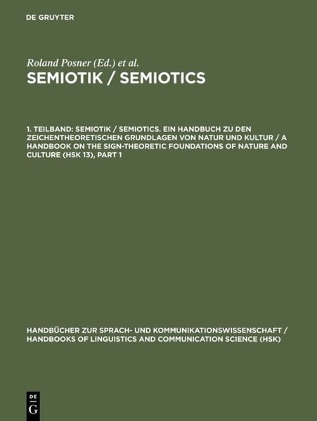 Produktbild: Semiotik / Semiotics. 1. Teilband