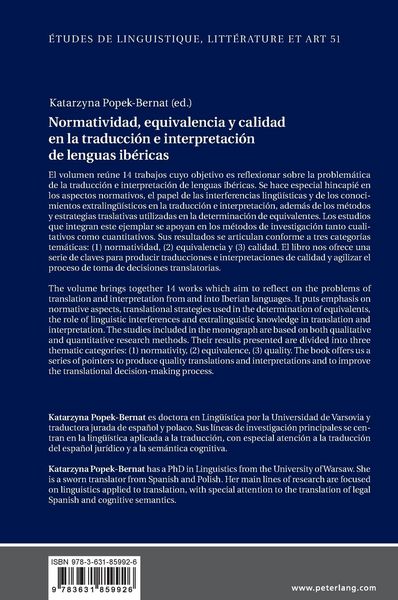 Produktbild: Normatividad, equivalencia y calidad en la traducci&oacute;n e interpretaci&oacute;n de lenguas ib&eacute;ricas