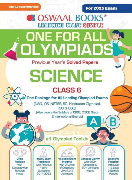 Produktbild: Oswaal One For All Olympiad Previous Years' Solved Papers, Class-6 Science Book (For 2023 Exam)