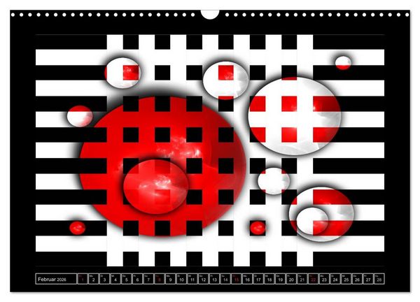 Produktbild: SCHWARZ, WEI&szlig;, ROT (Wandkalender 2026 DIN A3 quer), CALVENDO Monatskalender