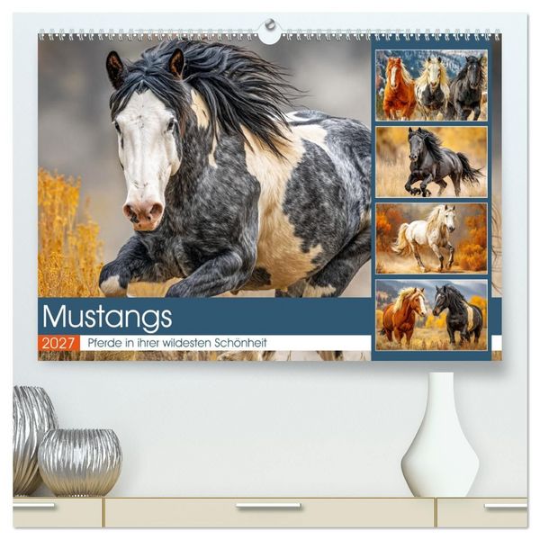 Produktbild: Mustangs. Pferde in ihrer wildesten Sch&ouml;nheit (hochwertiger Premium Wandkalender 2027 DIN A2 quer), Kunstdruck in Hochglanz