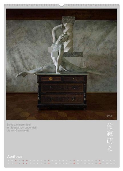 Produktbild: wabi sabi moe - hinrei&szlig;end vergammelt erotisch - Akt/Bodypainting (Wandkalender 2026 DIN A2 hoch), CALVENDO Monatskalender