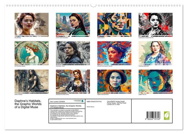 Produktbild: Daphne&rsquo;s Habitats, the Graphic Worlds of a Digital Muse (High Quality Premium Wall Calendar 2027 DIN A2 landscape),CALVENDO 12 Month Wall Calendar