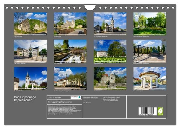 Produktbild: Bad Lippspringe Impressionen (Wandkalender 2026 DIN A4 quer), CALVENDO Monatskalender