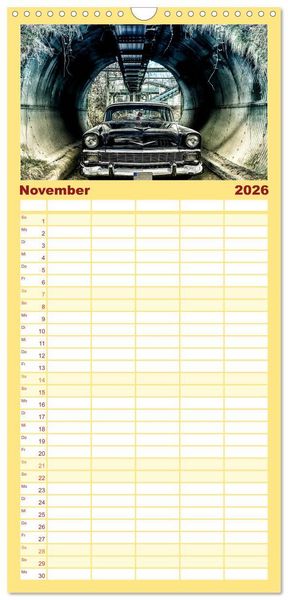 Produktbild: Familienplaner 2026 - American Automobile mit 5 Spalten (Wandkalender, 21 x 45 cm) CALVENDO