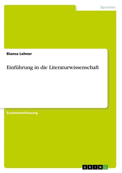 Produktbild: Einf&uuml;hrung in die Literaturwissenschaft