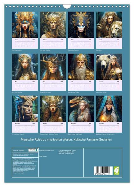 Produktbild: Magische Reise zu mystischen Wesen. Keltische Fantasie-Gestalten (Wandkalender 2026 DIN A3 hoch), CALVENDO Monatskalender