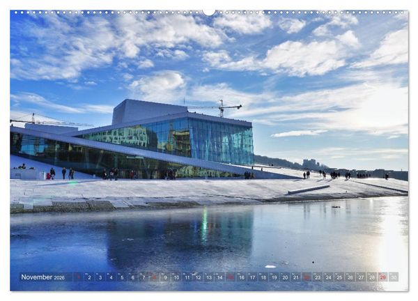 Produktbild: Oslo - Norwegen (hochwertiger Premium Wandkalender 2026 DIN A2 quer), Kunstdruck in Hochglanz