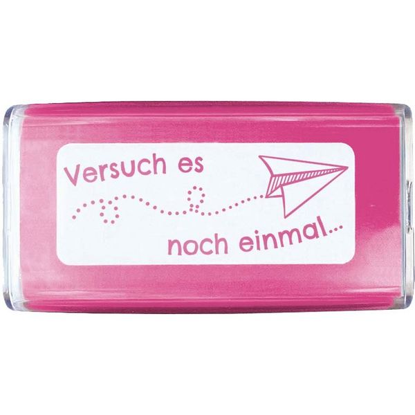 Produktbild: COLOP NIO School Motivations-Stempel, Versuch es noch einmal, Abdruckfarbe soft pink, 38 x 14mm