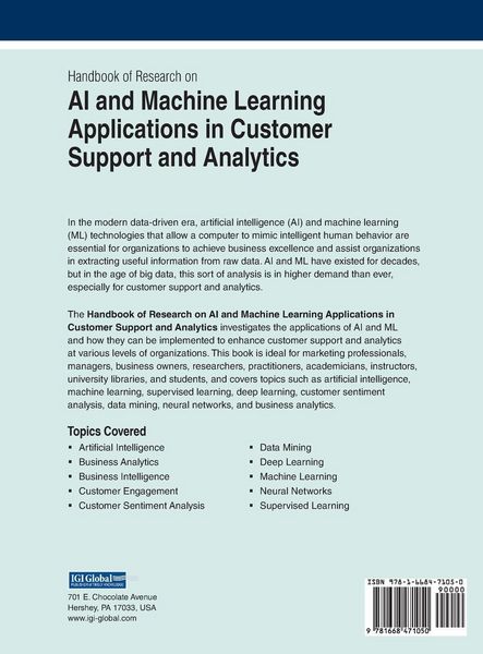 Produktbild: Handbook of Research on AI and Machine Learning Applications in Customer Support and Analytics