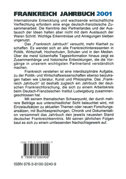 Produktbild: Frankreich-Jahrbuch 2001