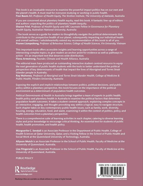 Produktbild: Political Determinants of Health in Australia