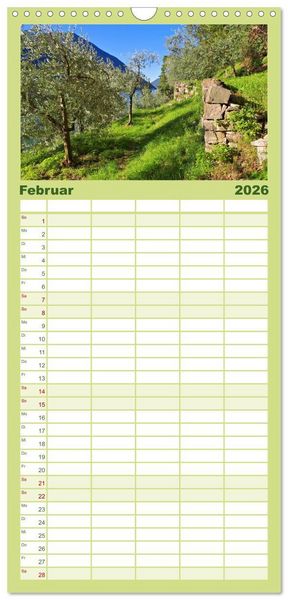 Produktbild: Familienplaner 2026 - Gandria - Malerisches Dorf am Luganer See mit 5 Spalten (Wandkalender, 21 x 45 cm) CALVENDO