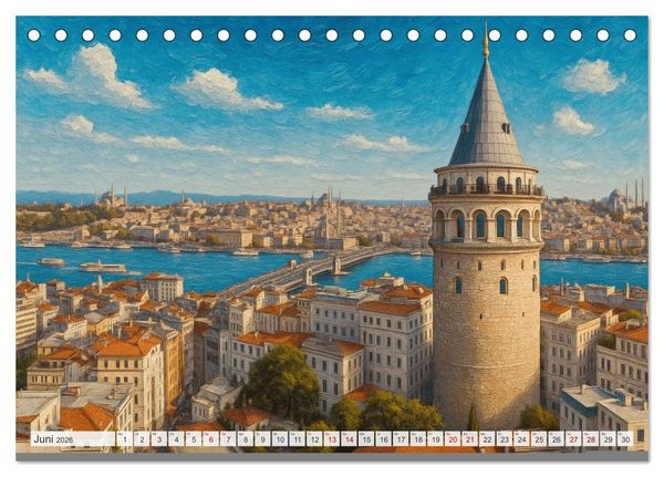 Produktbild: Sehenswertes in Istanbul - Die Sprache der Farben (Tischkalender 2026 DIN A5 quer), CALVENDO Monatskalender
