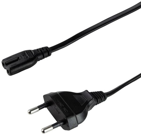 LogiLink Strom Anschlusskabel [1x Euro-Stecker - 1x Kleingeräte-Buchse C7] 1.80m Schwarz