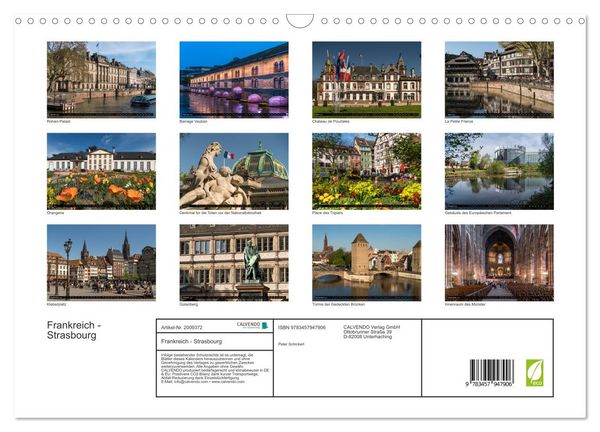 Produktbild: Frankreich - Strasbourg (Wandkalender 2026 DIN A3 quer), CALVENDO Monatskalender