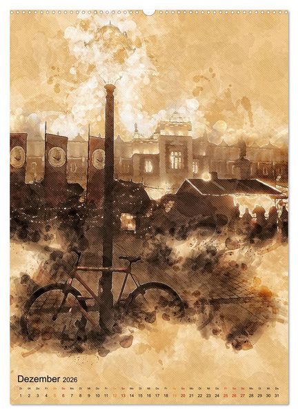 Produktbild: Fahrrad - Retro-Kalender (Wandkalender 2026 DIN A2 hoch), CALVENDO Monatskalender