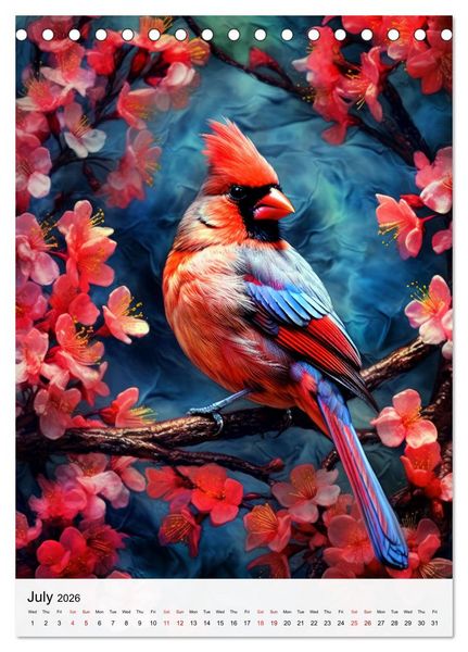 Produktbild: Birds in Living Color (Desk Calendar 2026 DIN A5 portrait), CALVENDO 12 Month DeskCalendar