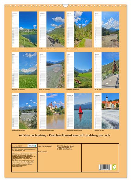 Produktbild: Auf dem Lechradweg - Zwischen Formarinsee und Landsberg am Lech (Wandkalender 2026 DIN A2 hoch), CALVENDO Monatskalender