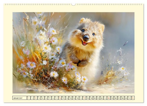 Produktbild: Quokkas. Kleine Gl&uuml;cksboten von Rottnest Island (Wandkalender 2027 DIN A2 quer), CALVENDO Monatskalender