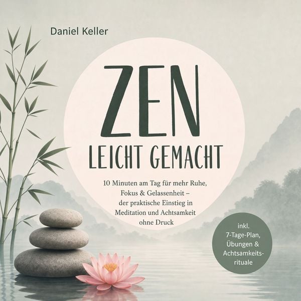 Produktbild: Zen leicht gemacht: 10 Minuten am Tag f&uuml;r mehr Ruhe, Fokus & Gelassenheit &ndash; der praktische Einstieg in Meditation und Achtsamkeit ohne Druck &ndash; inkl. 7-Tage-Plan, &Uuml;bungen & Achtsamkeitsrituale