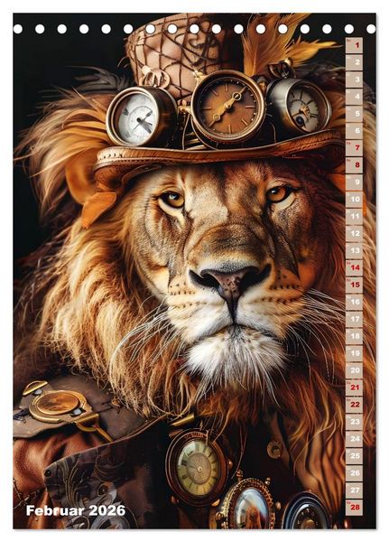 Produktbild: Steampunk Fauna (Tischkalender 2026 DIN A5 hoch), CALVENDO Monatskalender