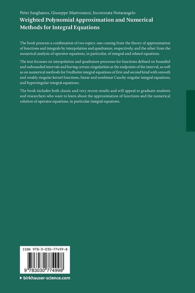 Produktbild: Weighted Polynomial Approximation and Numerical Methods for Integral Equations
