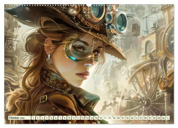 Produktbild: Steampunk - Bl&uuml;tezeit der Mechanik (hochwertiger Premium Wandkalender 2026 DIN A2 quer), Kunstdruck in Hochglanz