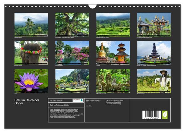 Produktbild: Bali. Im Reich der G&ouml;tter (Wandkalender 2026 DIN A3 quer), CALVENDO Monatskalender