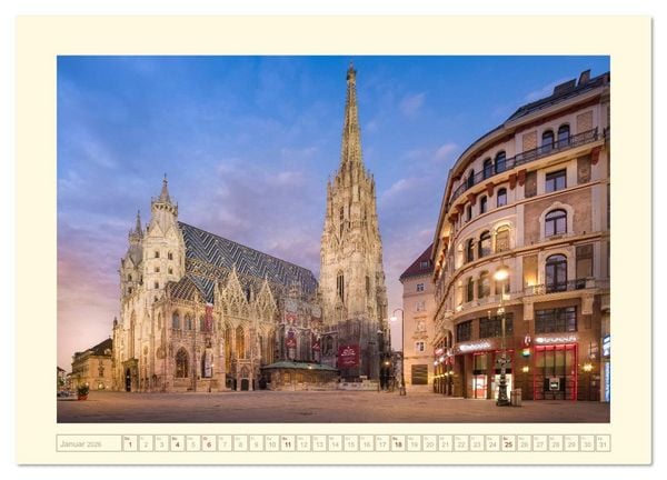 Produktbild: An der sch&ouml;nen blauen Donau - Ein Spaziergang in Wien (Wandkalender 2026 DIN A4 quer), CALVENDO Monatskalender