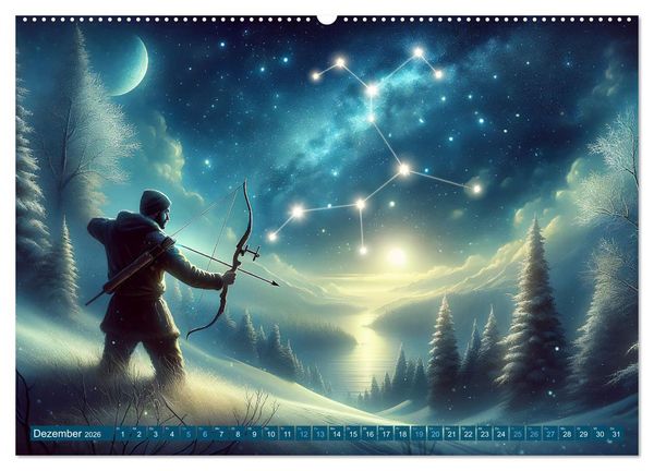 Produktbild: Kosmische Sinfonie: Der Tanz der Sternzeichen (Wandkalender 2026 DIN A2 quer), CALVENDO Monatskalender