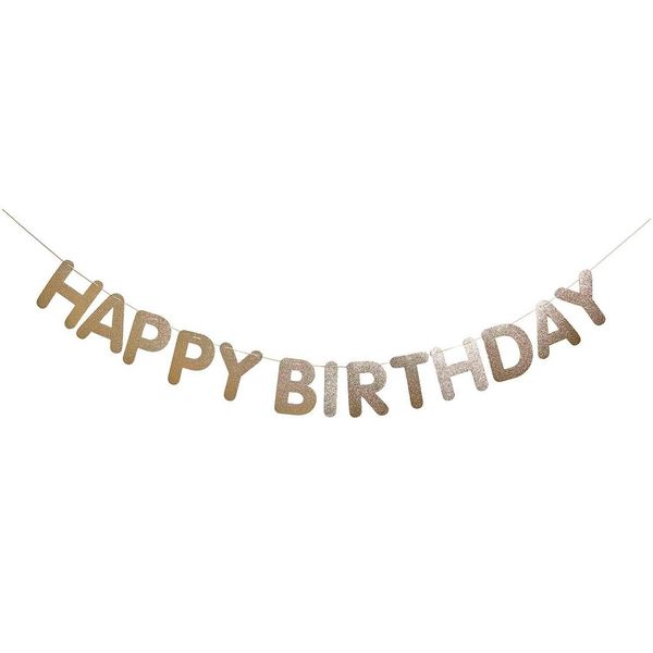 Produktbild: Girlande Happy Birthday, Glitter, Gold MIX, 5m