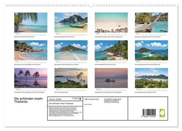 Produktbild: Die sch&ouml;nsten Inseln Thailands (Wandkalender 2026 DIN A2 quer), CALVENDO Monatskalender
