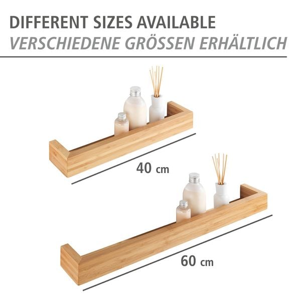 Wandregal Mod. Bambusa aus Bambus, 60 cm, inklusive Befestigungsmaterial