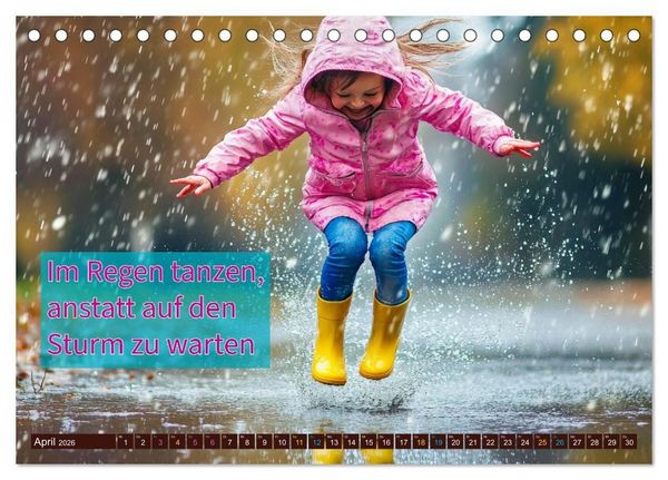 Produktbild: Regenmomente &ndash; Spr&uuml;che f&uuml;r graue Tage (Tischkalender 2026 DIN A5 quer), CALVENDO Monatskalender