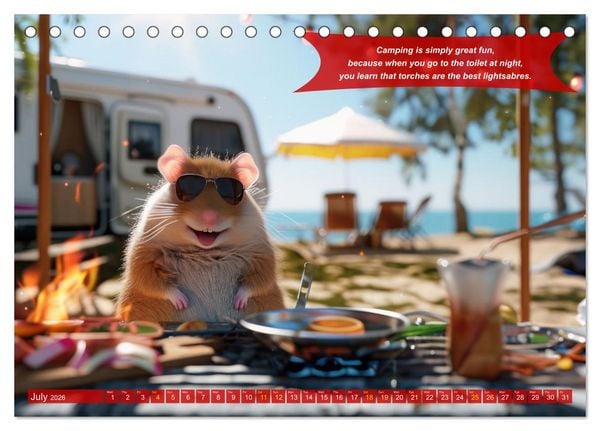 Produktbild: Funny charming animals as campers (Desk Calendar 2026 DIN A5 landscape), CALVENDO 12 Month DeskCalendar