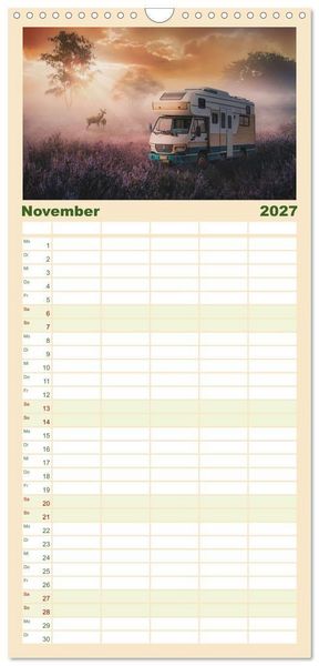 Produktbild: Familienplaner 2027 - Camping macht gl&uuml;cklich! mit 5 Spalten (Wandkalender, 21 x 45 cm) CALVENDO