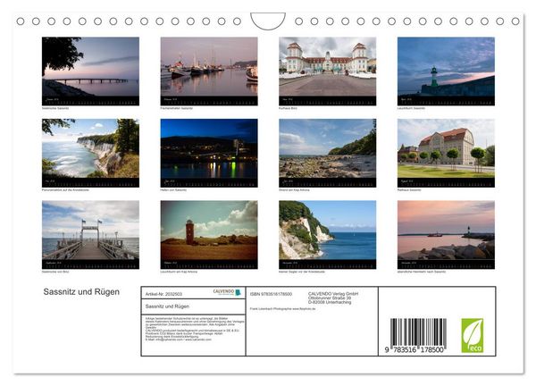 Produktbild: Sassnitz und R&uuml;gen (Wandkalender 2026 DIN A4 quer), CALVENDO Monatskalender