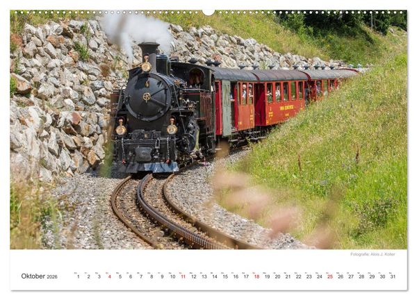 Produktbild: Dampfbahn Furka 2026 (Wandkalender 2026 DIN A2 quer), CALVENDO Monatskalender