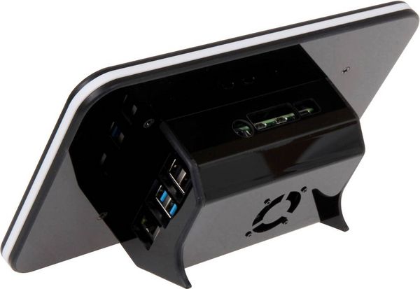 Produktbild: Joy-it RB-LCD-7P4-Case Display-Geh&auml;use Passend f&uuml;r (Entwicklungskits): Raspberry Pi&reg; inkl. aktiven K&uuml;hler Schwarz