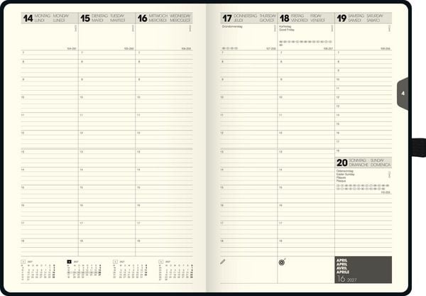 Produktbild: BRUNNEN 1079766907 Buchkalender Kompagnon Mod. 797 66 2027 168&times;240 mm, Kunststoff, schwarz