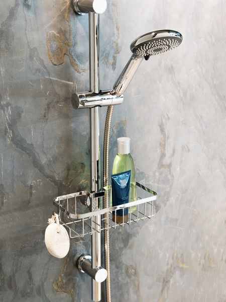Produktbild: Duschstangencaddy Mod. Floresta Eckig, Anbringung ohne Bohren und Schrauben