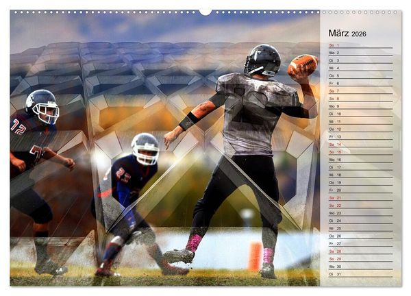Produktbild: HEROES - American Football (hochwertiger Premium Wandkalender 2026 DIN A2 quer), Kunstdruck in Hochglanz