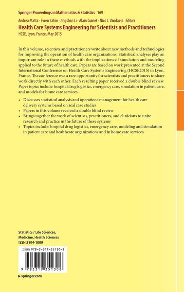 Produktbild: Health Care Systems Engineering for Scientists and Practitioners