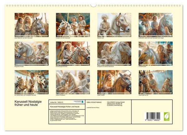 Produktbild: Karussell Nostalgie fr&uuml;her und heute (hochwertiger Premium Wandkalender 2026 DIN A2 quer), Kunstdruck in Hochglanz