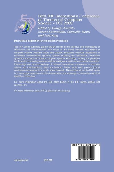Produktbild: Fifth IFIP International Conference on Theoretical Computer Science - TCS 2008