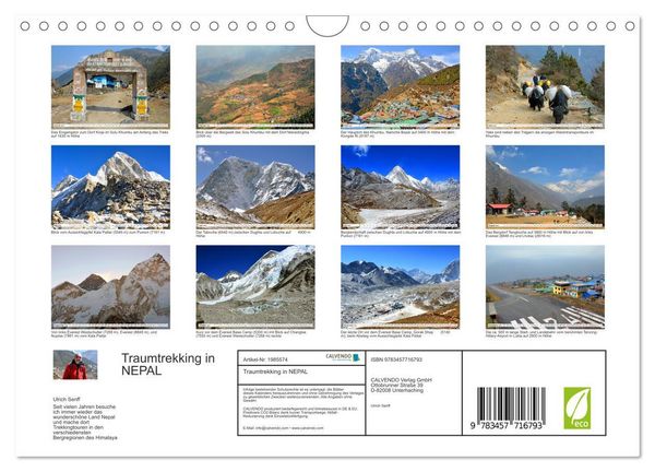 Produktbild: Traumtrekking in NEPAL (Wandkalender 2026 DIN A4 quer), CALVENDO Monatskalender