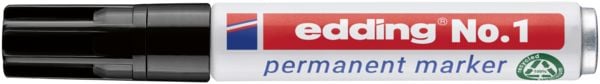 Produktbild: Edding No.1 4-1001 Permanentmarker Schwarz wasserfest: Ja