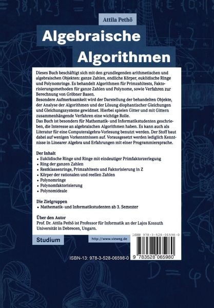 Produktbild: Algebraische Algorithmen